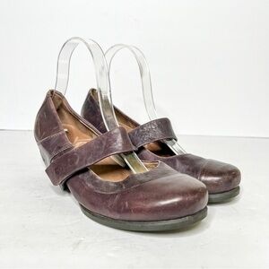 OTBT Victorville Purple Brown Maroon Leather Wedges Size 8 Women’s Mary Jane